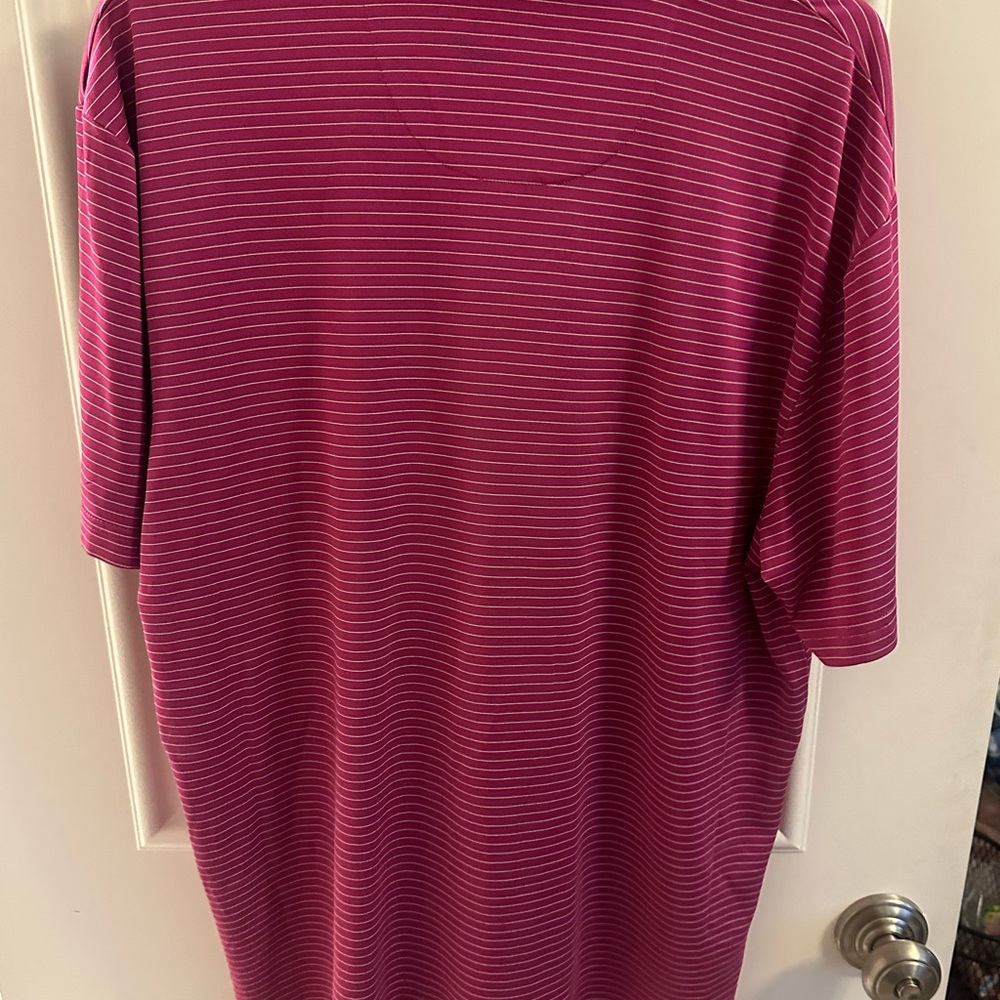 Jack Nicklaus dark pink striped golf polo - Picture 8 of 13